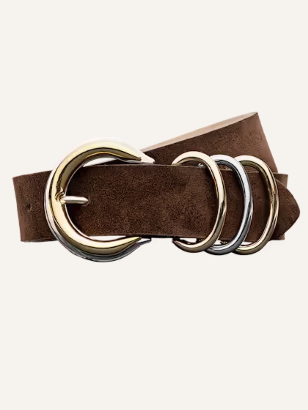 L’AGENCE Tobar Chocolate Suede Belt